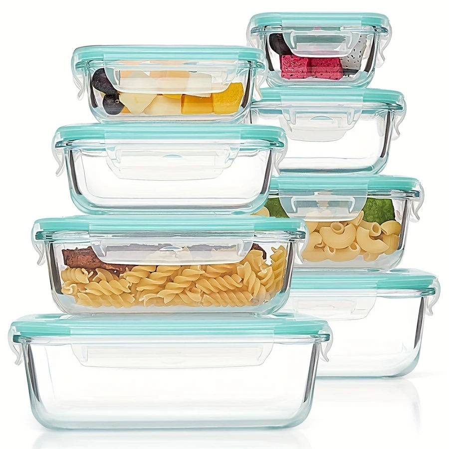 8/16pcs Glass Preservation Box Set, Food Storage Container With Sealed